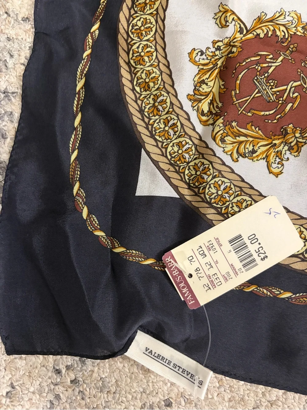 Vintage Valerie Steven’s  equestrian silk scarf